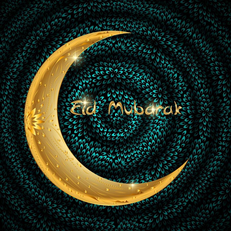 Vector Illustration of Beautiful Greeting Card Design Eid Mubar