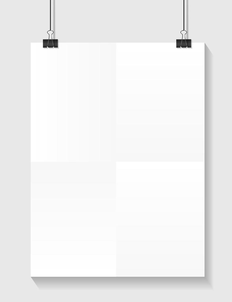 White Paper Template with Place for your Text with Clip vector