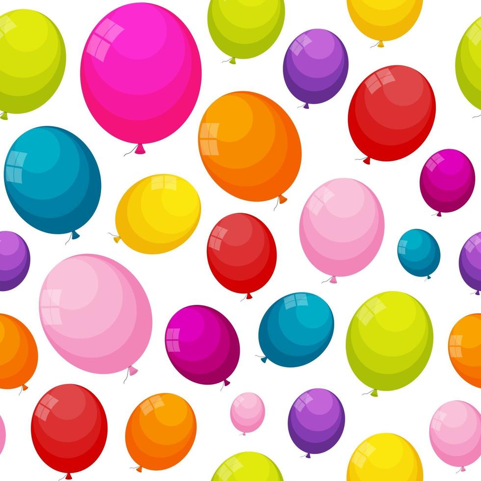 Color Glossy Balloons Seamles Pattern Background Vector Illustration