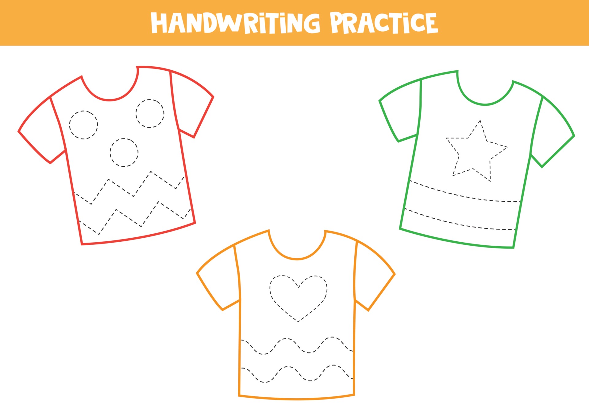 Trace the lines on the t-shirts. 2869316 Vector Art at ...