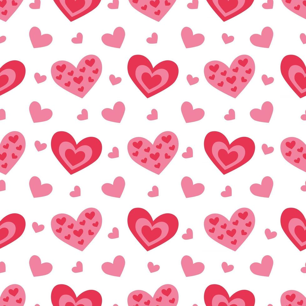 Cute seamless pattern with hearts for Valentine day. vector
