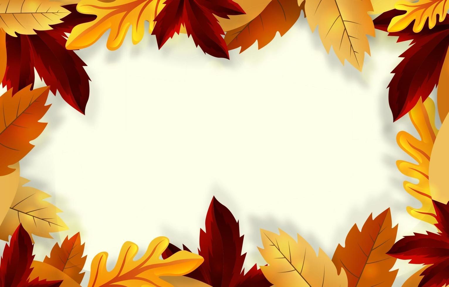 Autumn Foliage Floral Frame vector