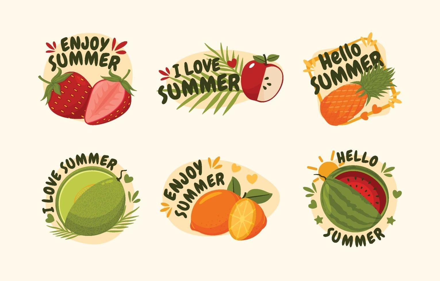 icono de frutas divertidas de verano vector