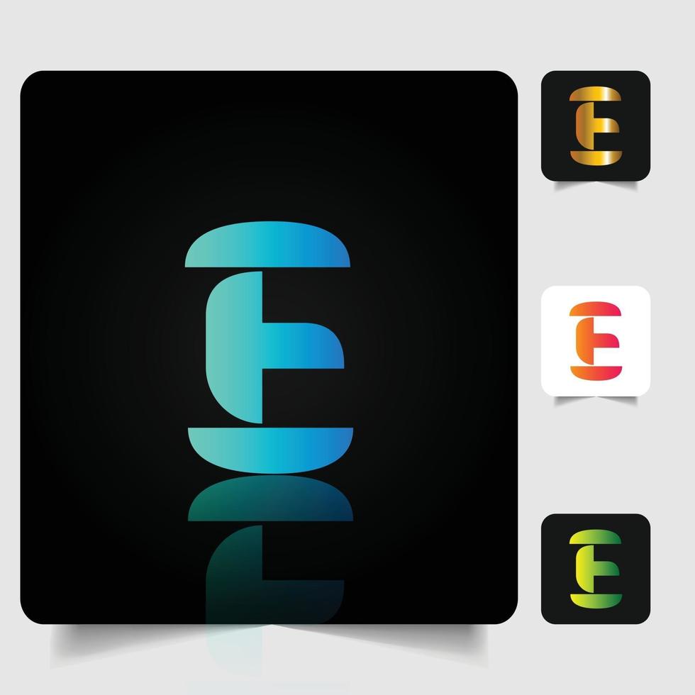 E letter logo professional abstract gradient design vector