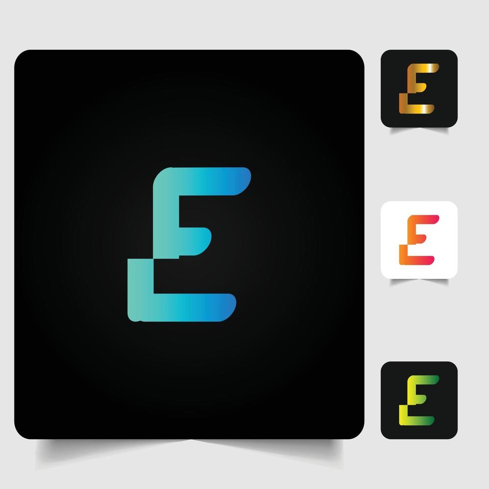 E letter logo professional abstract gradient design vector