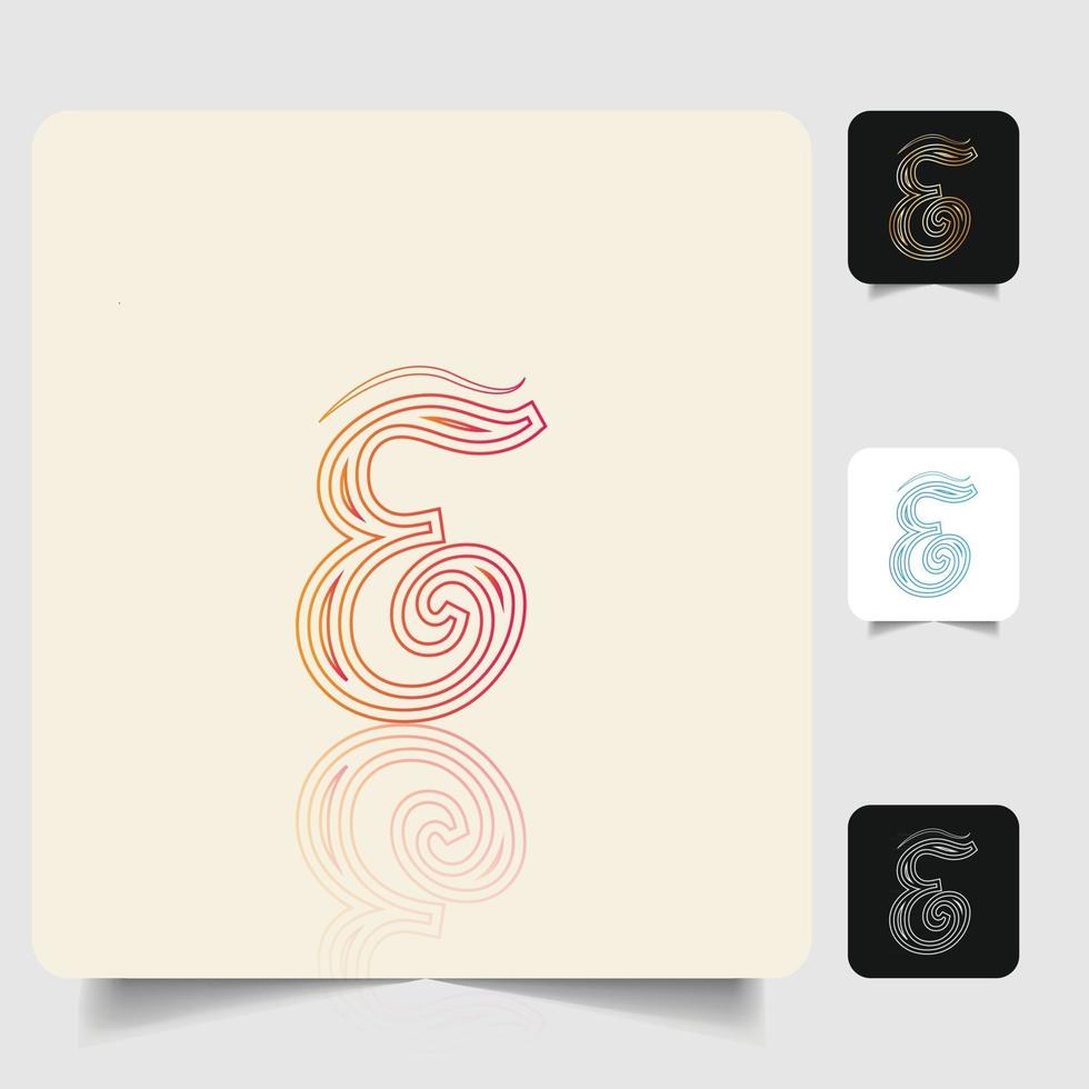 E letter logo professional abstract gradient design vector