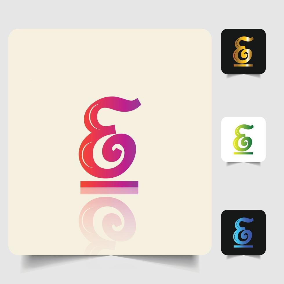 E letter logo professional abstract gradient design vector