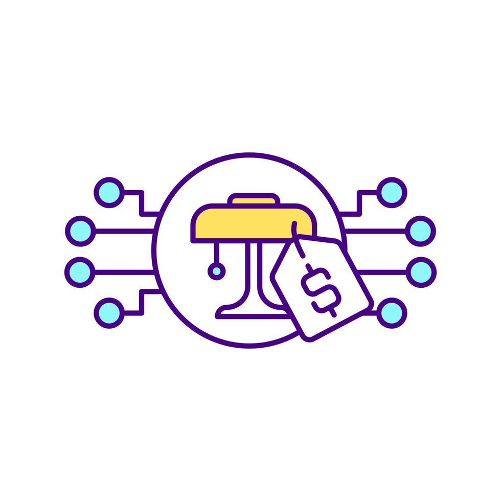 Product content localization RGB color icon. Targeting overseas territories. Isolated vector illustration. Goods adaptation and modification to international markets simple filled line drawing