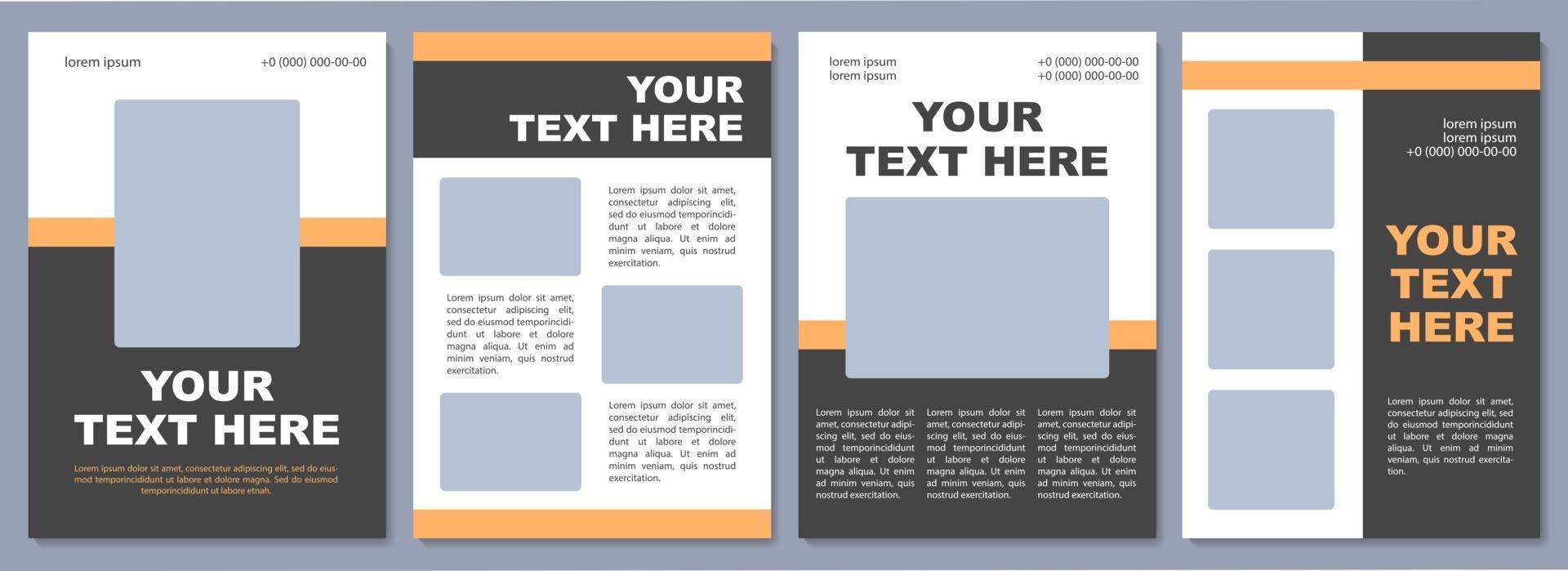 Marketing brochure template. Inform potential customers. Flyer, booklet, leaflet print, cover design with copy space. Your text here. Vector layouts for magazines, annual reports, advertising posters