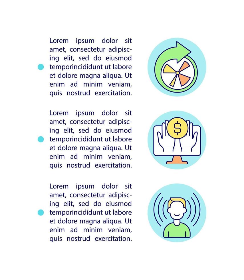 Recurring contributions concept line icons with text. PPT page vector template with copy space. Brochure, magazine, newsletter design element. Money earning linear illustrations on white