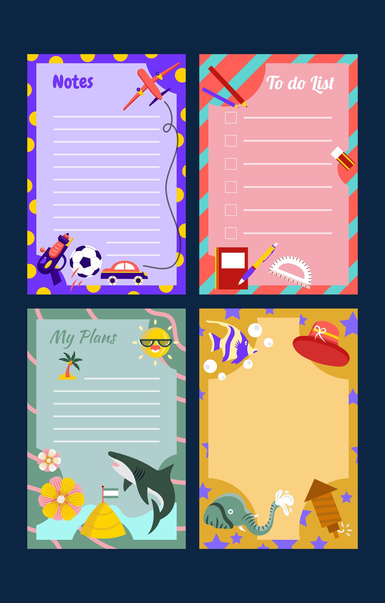 Colorful Journal Notebook Background Template 2869936 Vector Art at