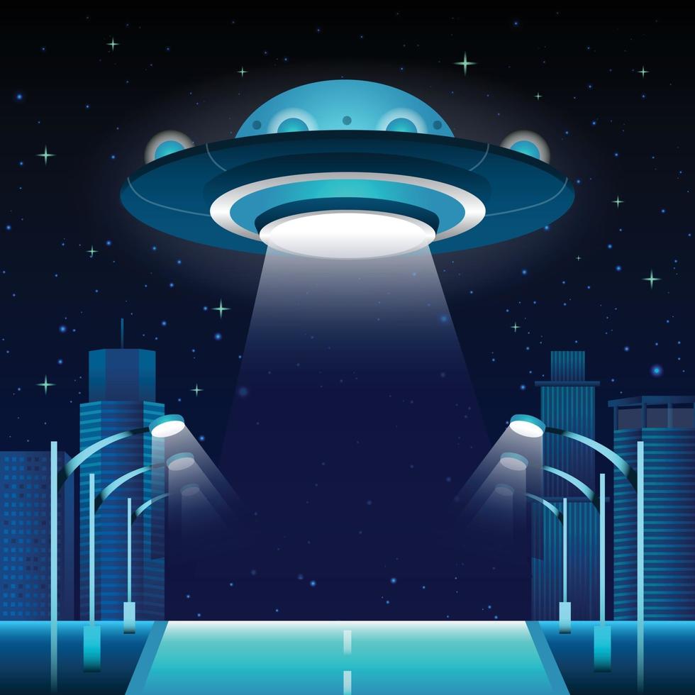 UFO Flying Saucer Background Template vector