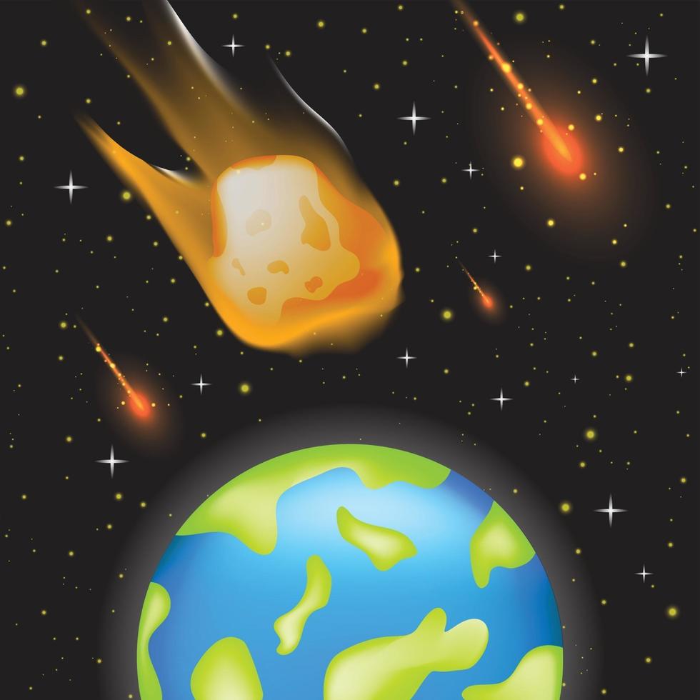 Space Meteor Background Template vector