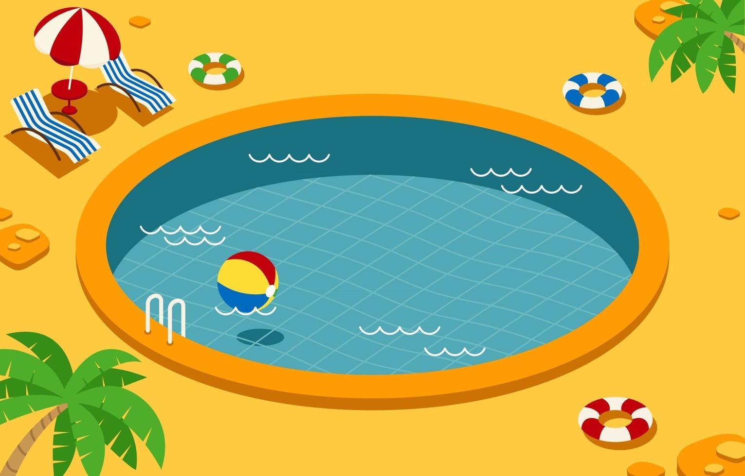 fondo de piscina de verano caliente vector