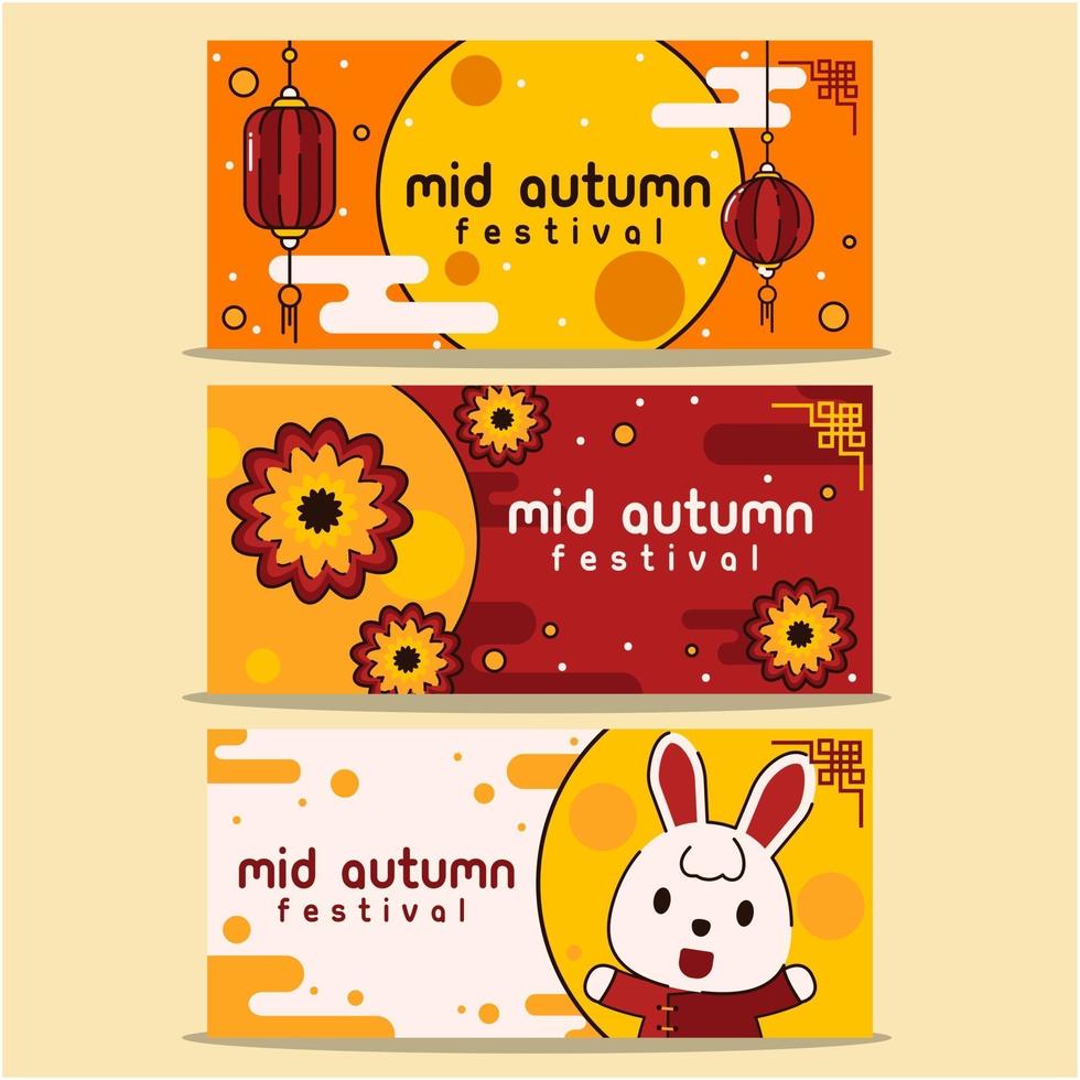 Mid Autumn Festival Banner Collection vector