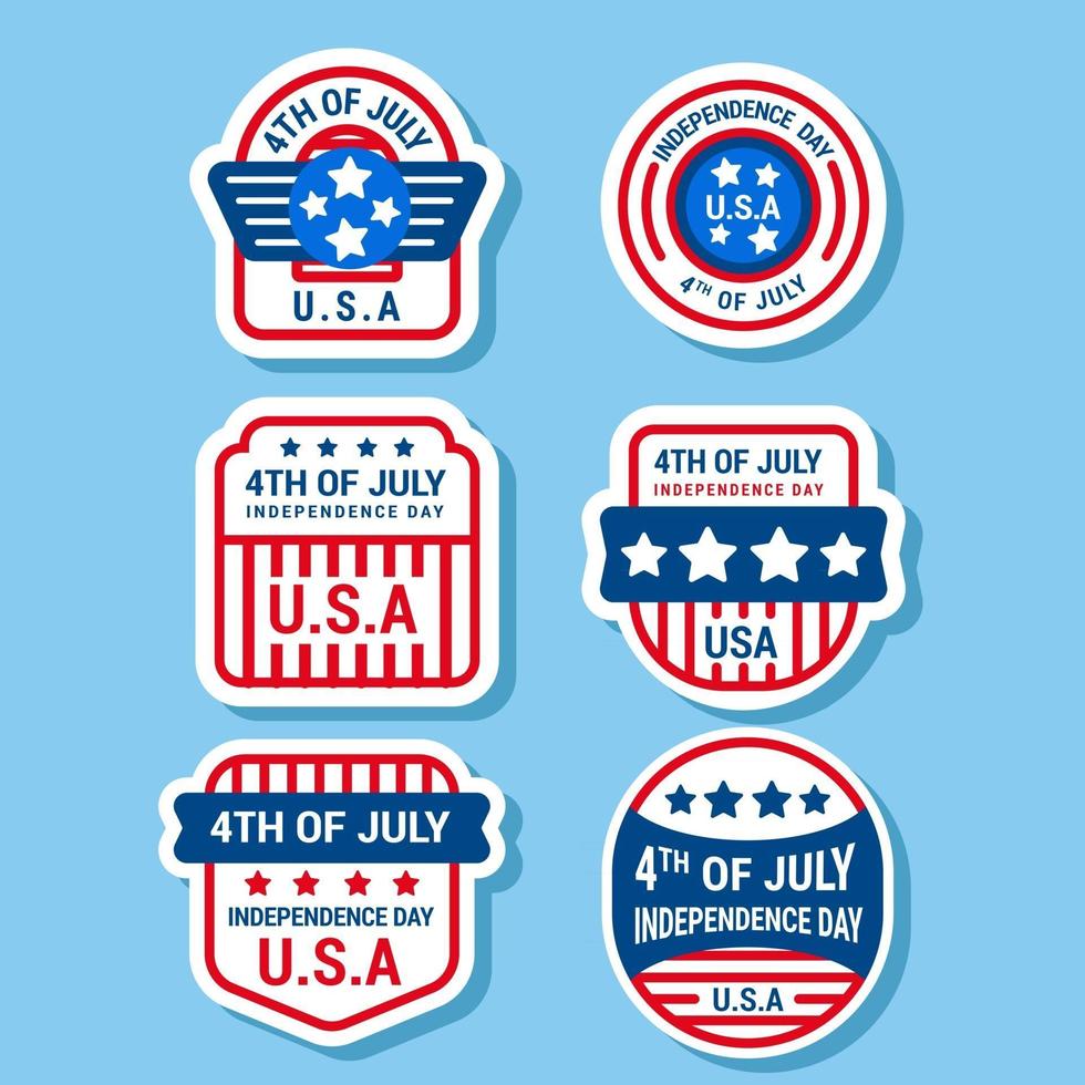 4th of July Festive Badges Collection vector