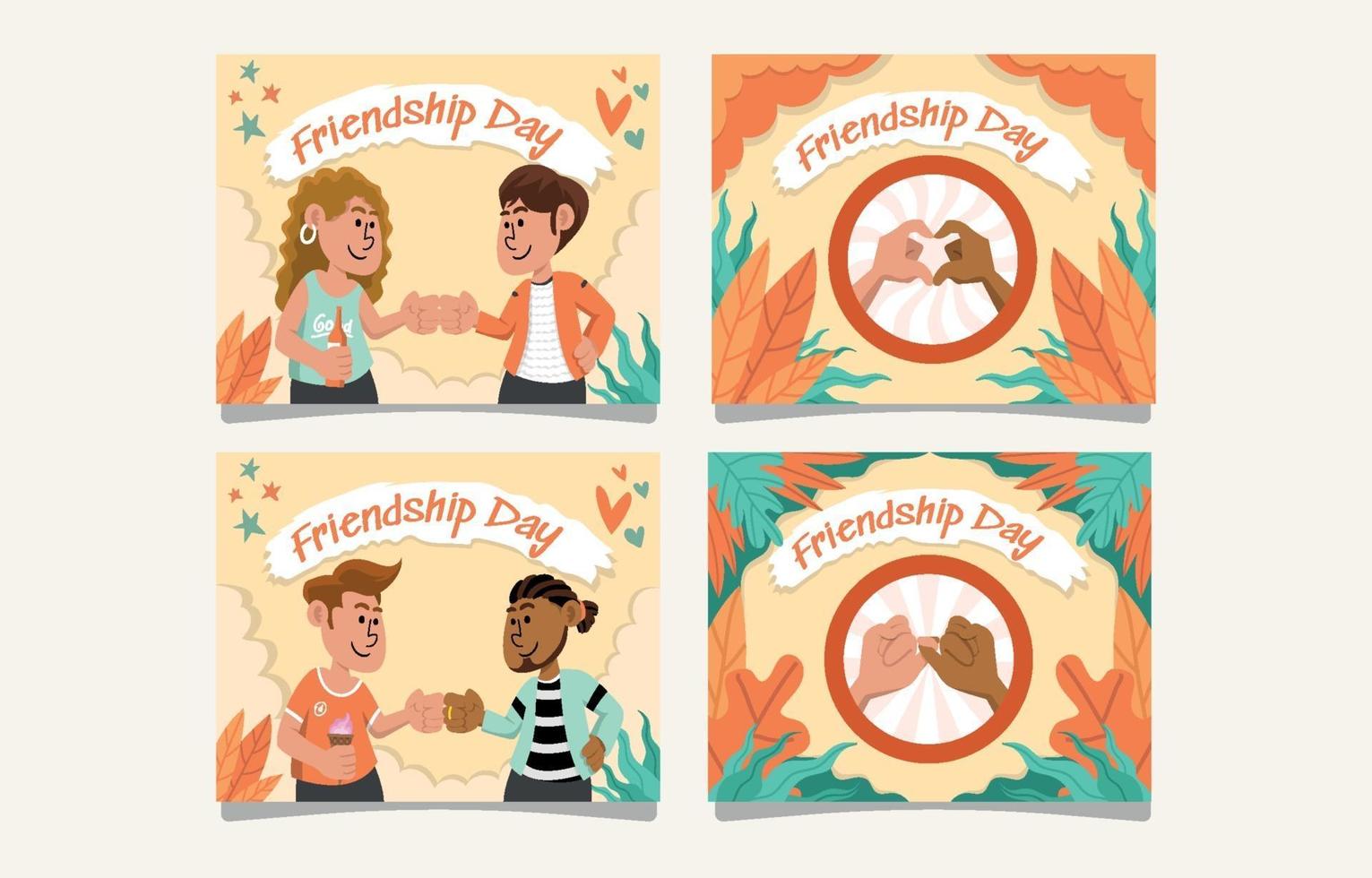 Friendship day card vector