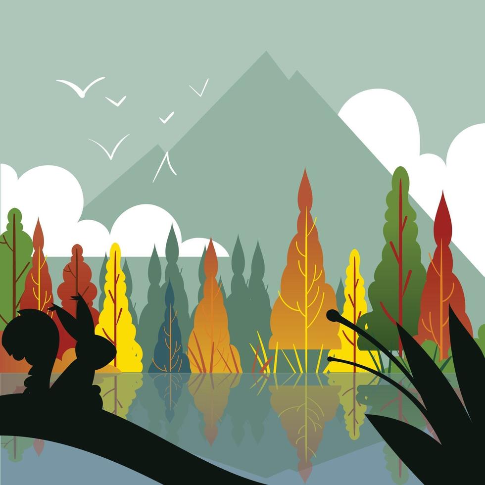 A Fall Season Scenery vector