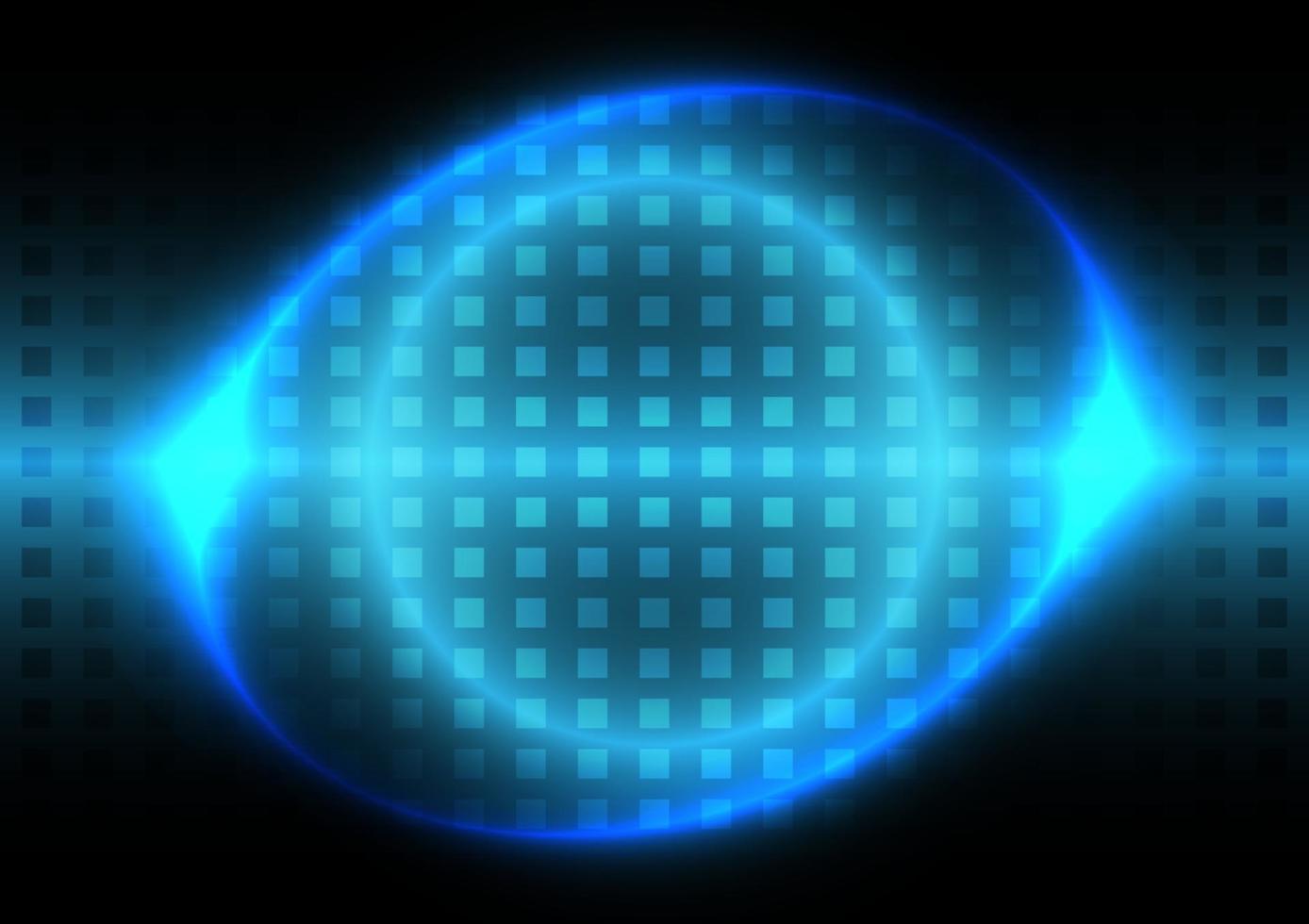 Blue light neon. Futuristic background. Glowing circle and square pattern screen vector