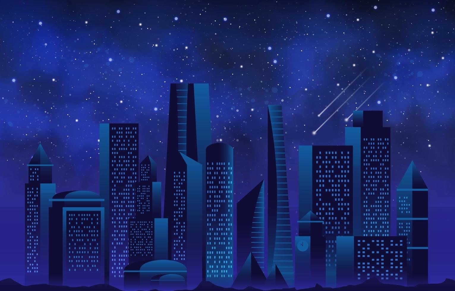 Night Skyscraper Background vector