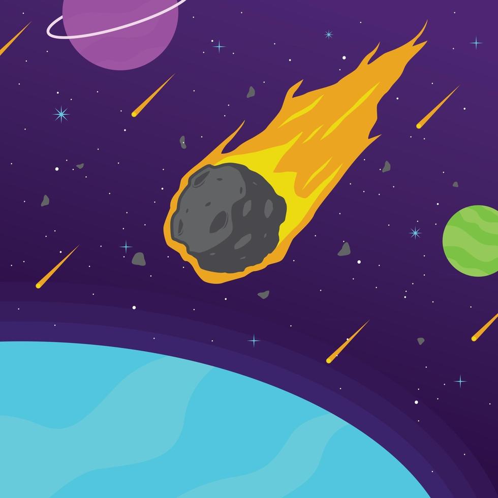 Meteor Flying Across the Space vector