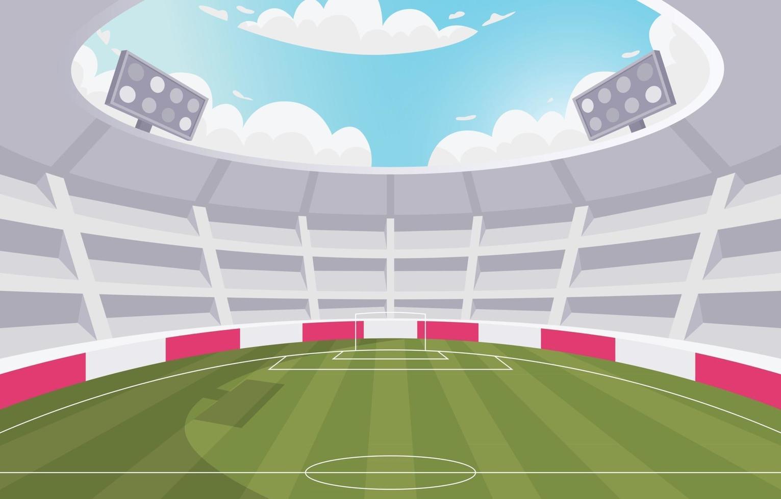 fondo plano del estadio de fútbol vector