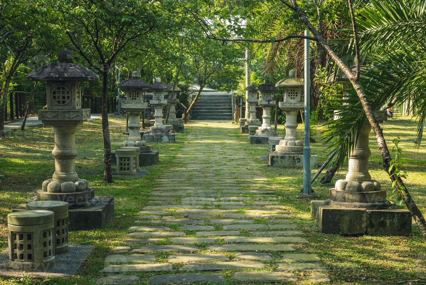 Stone lanterns toro, remains of Daxi shrine in Taoyuan, Taiwan photo