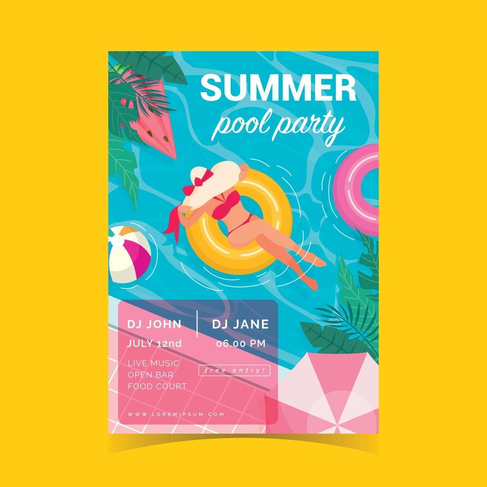 cartel de natación de verano vector