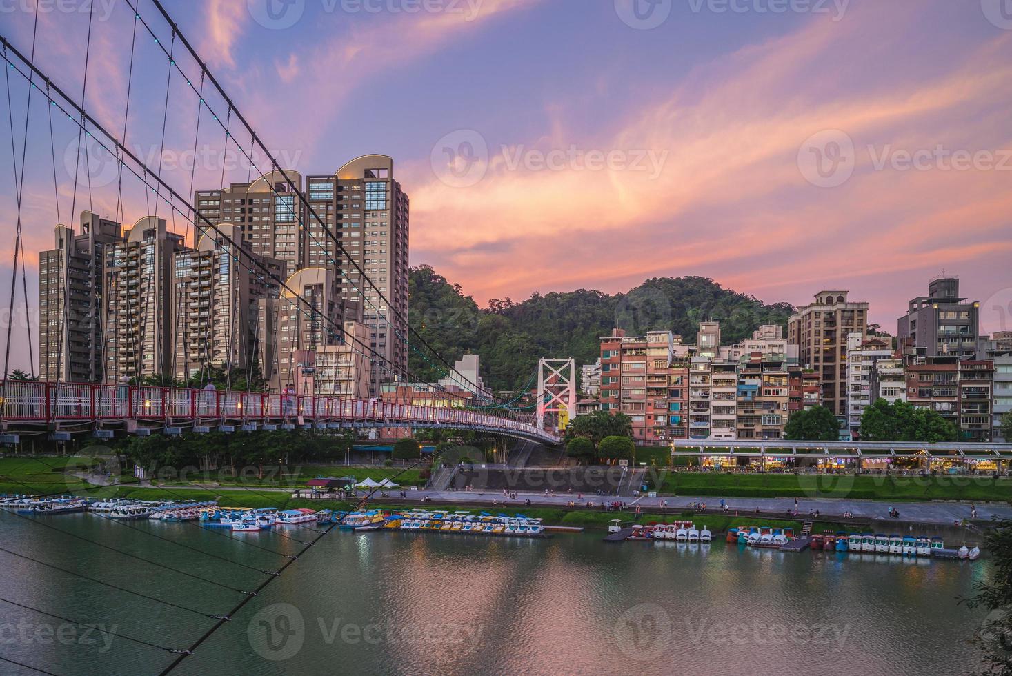 Cityscape of Bitan in Hsintien district, New Taipei city, Taiwan photo