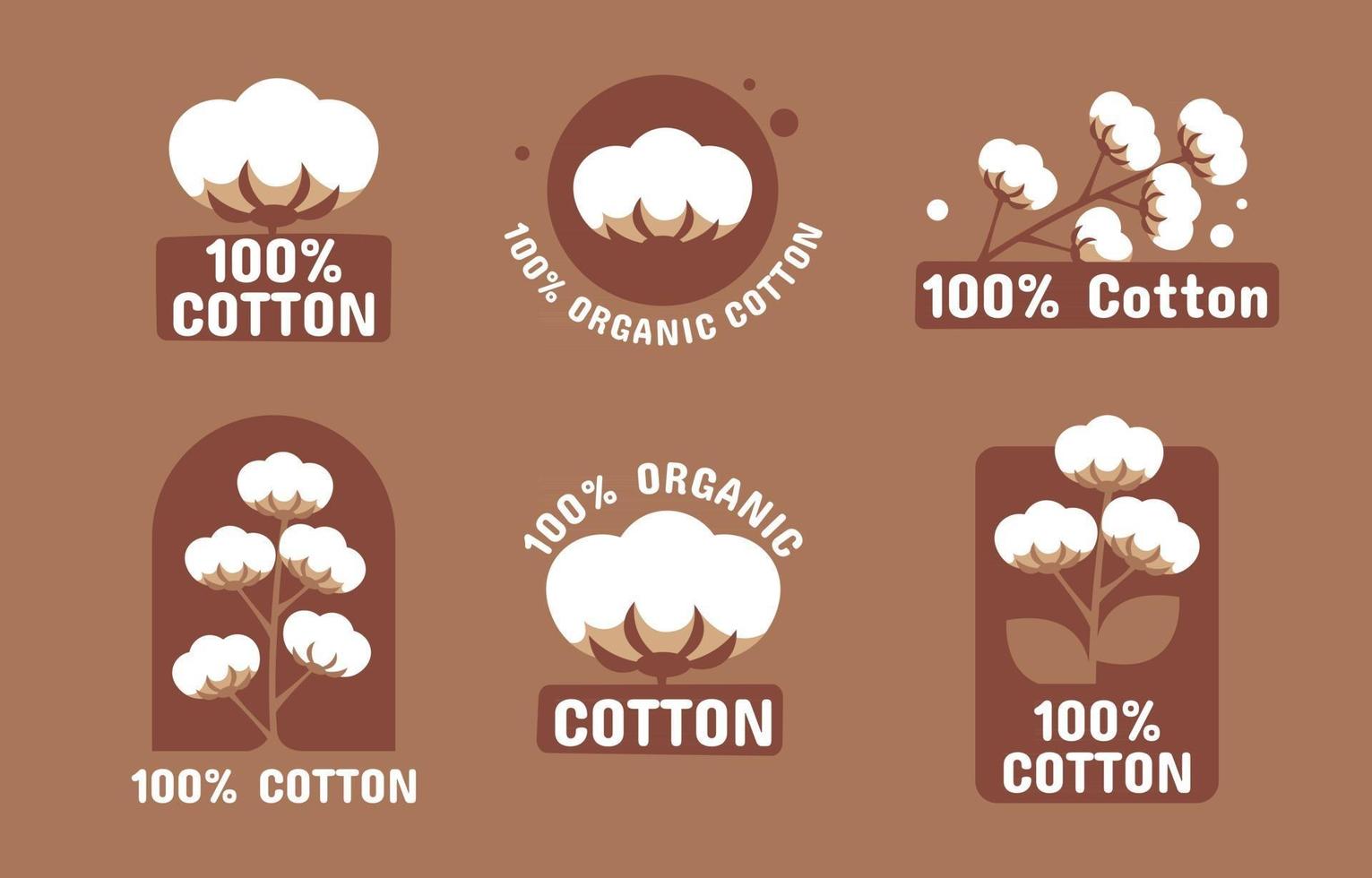 100 percent cotton icon. Natural organic cotton, pure cotton vector labels.  logo vector illustration 17743389 Vector Art at Vecteezy