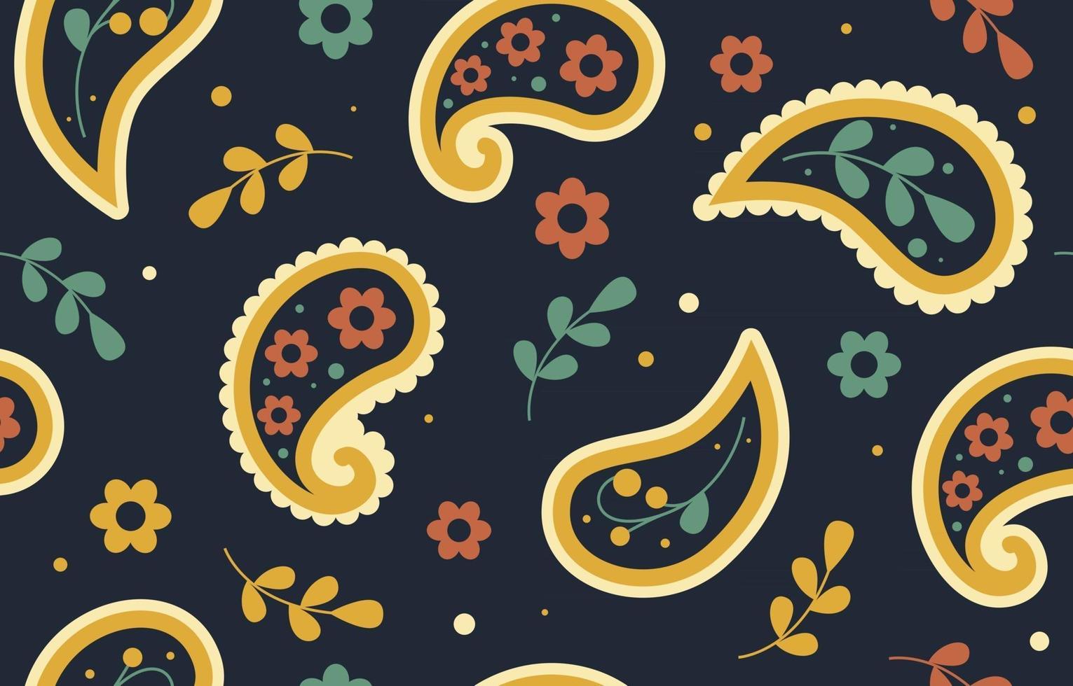 Colorful Paisley Bandana Seamless Pattern Background vector