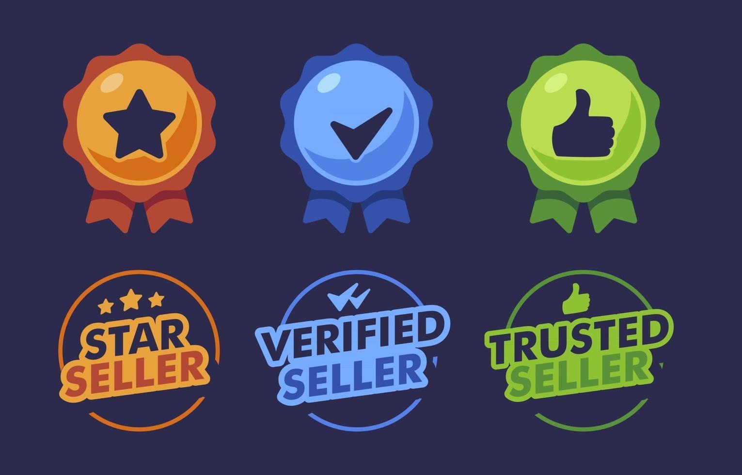 Trusted Verified Badge Label Collection vector