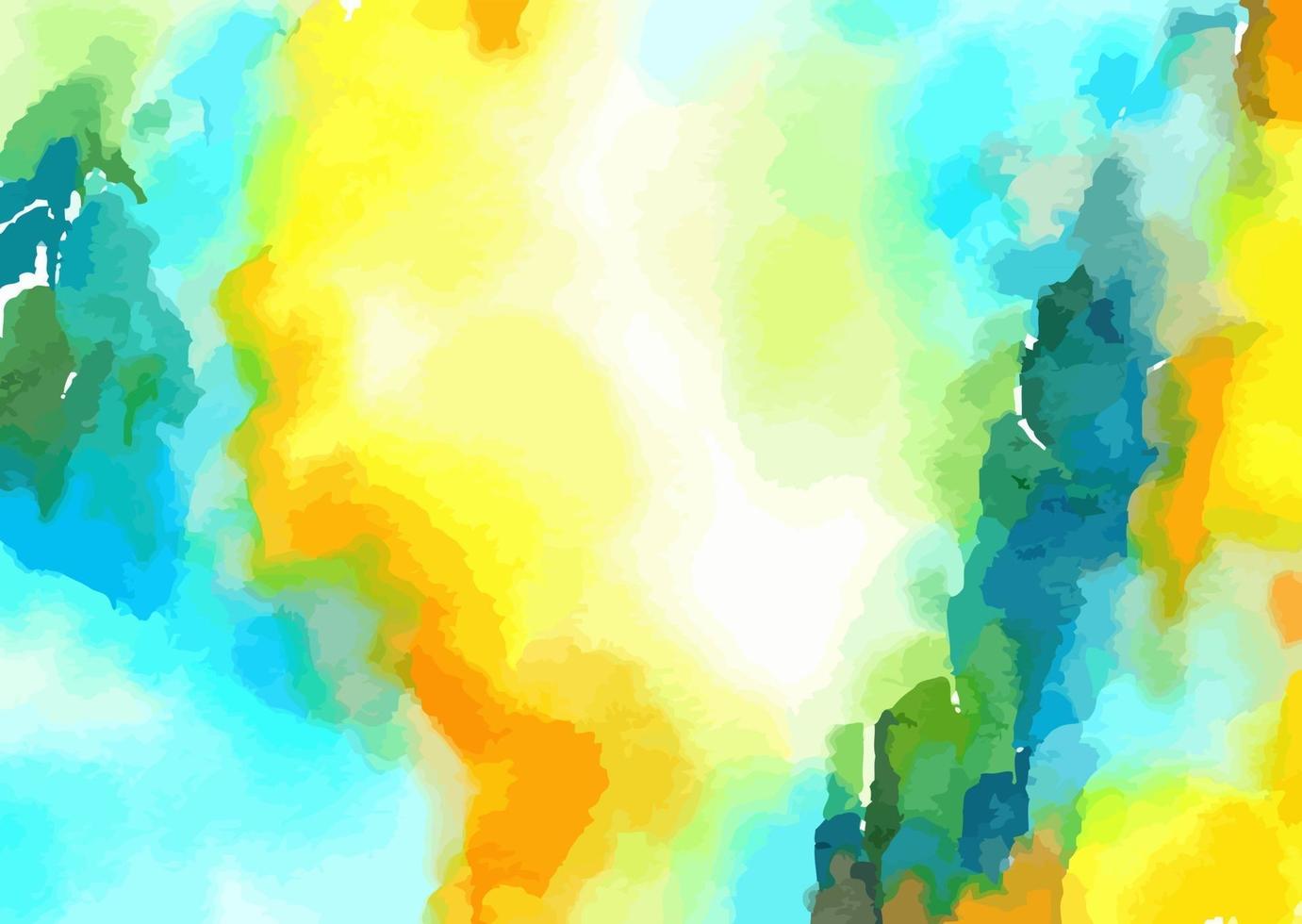 Turquoise and Yellow Watercolor Texture vector