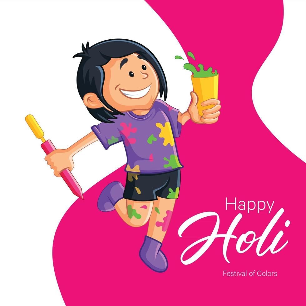 Happy holi banner design template vector