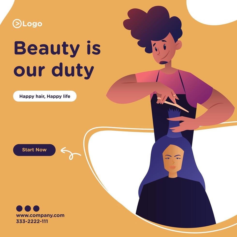 Beauty is our duty banner design template vector