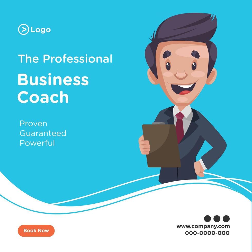 plantilla de diseño de banner de entrenador de negocios profesional vector