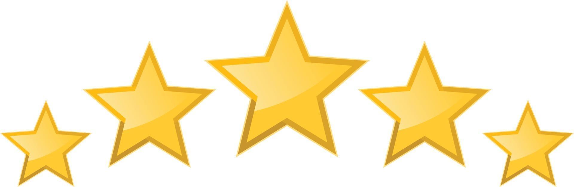 Five stars rating icon vector