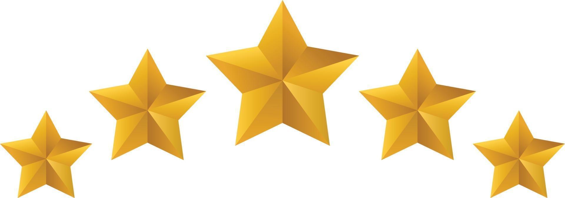 Five stars rating icon vector