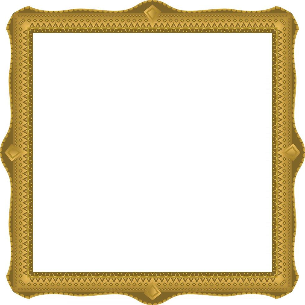 Blank vintage gold picture frame vector