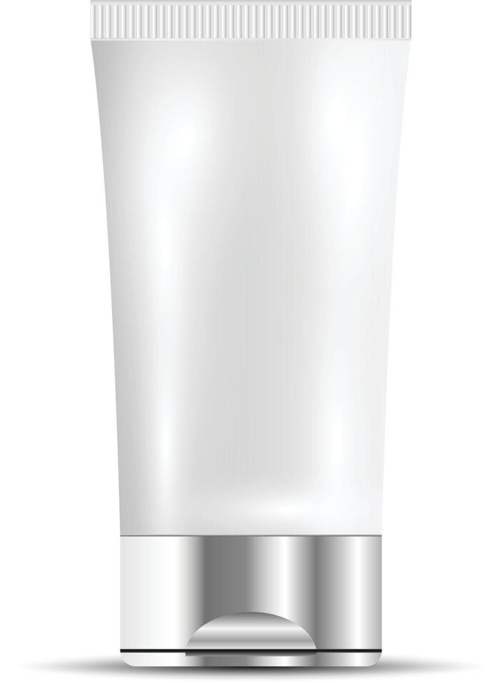 Blank white plastic cosmetic tube vector