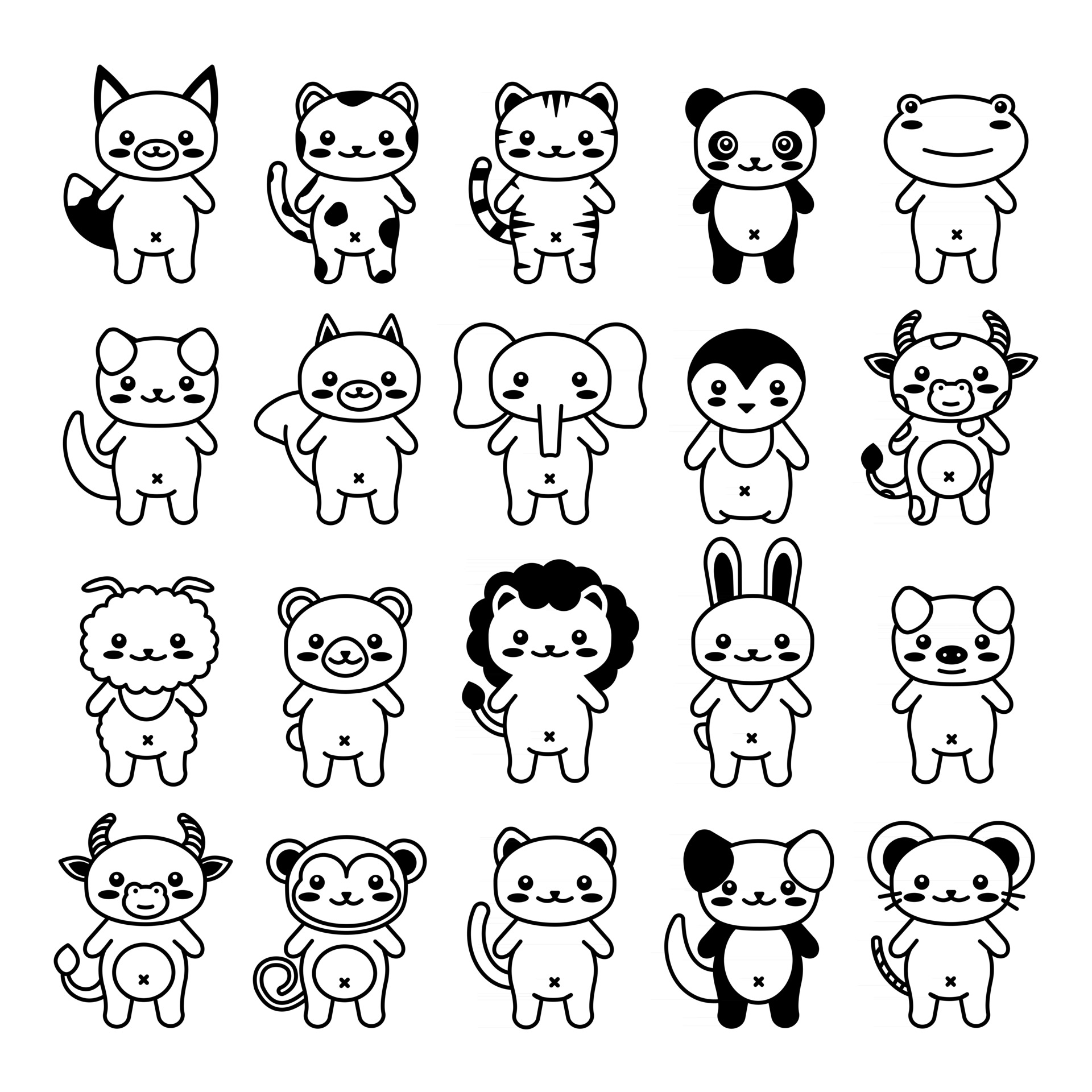 animal fofo animal kawaii 2870523 Vetor no Vecteezy