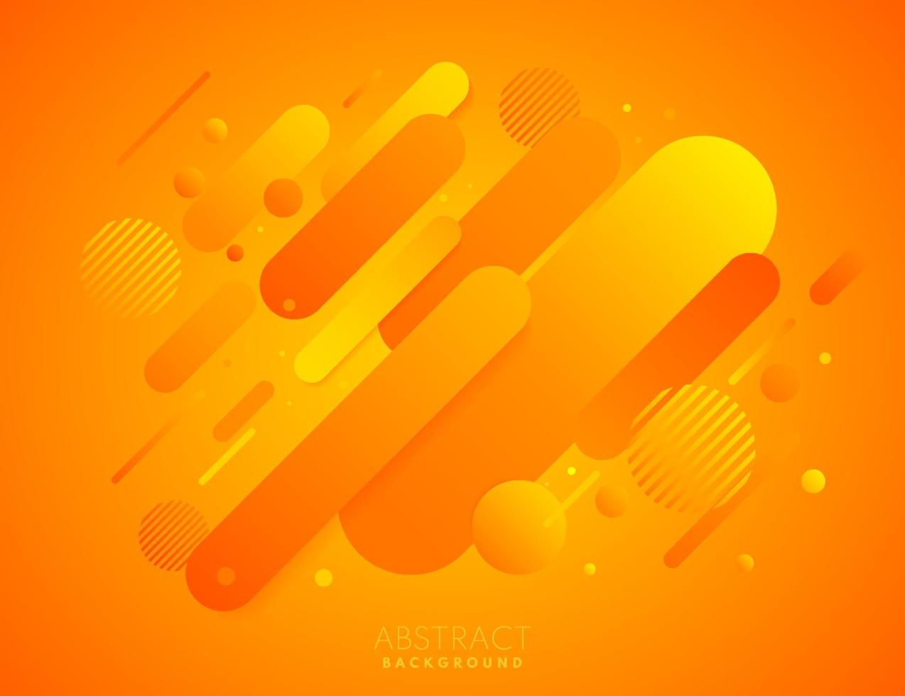 Abstract yellow and orange geometric rounded line diagonal dynamic overlapping background. Minimal motion design. Vector illustration