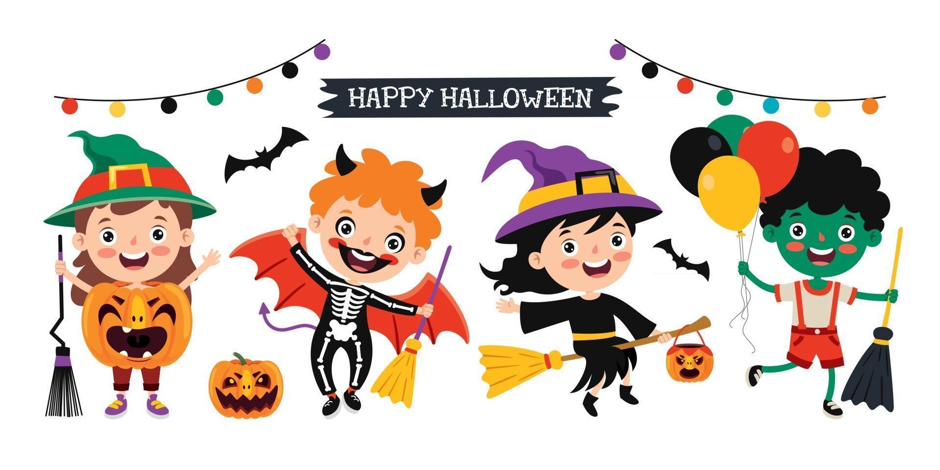 Halloween Concept With Funny Character vector