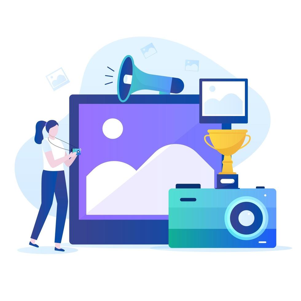 Photo contest illustration flat design vector