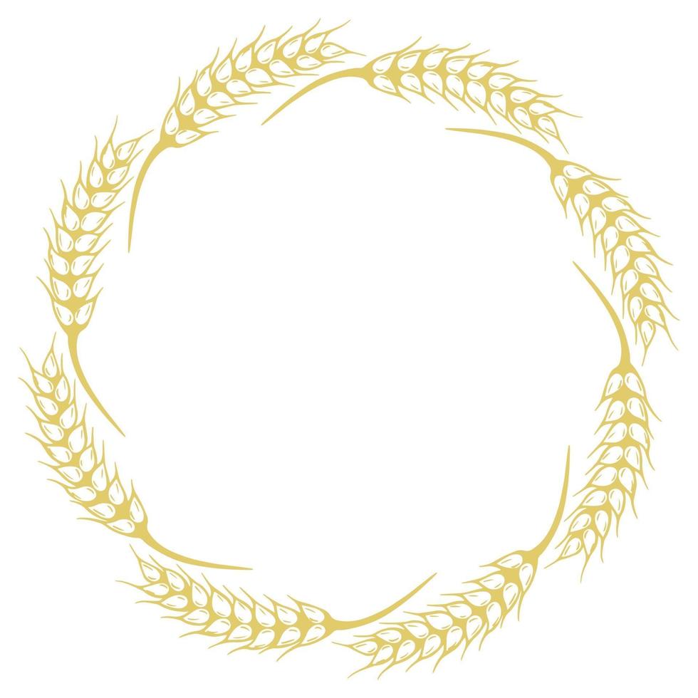 Round frame of spikelets vector illustration