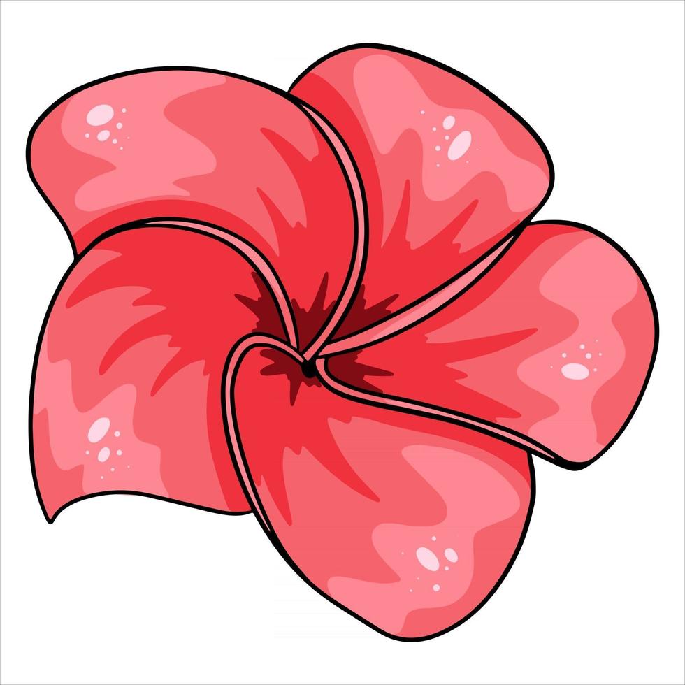 Tropical plant bright flower in cartoon style vector