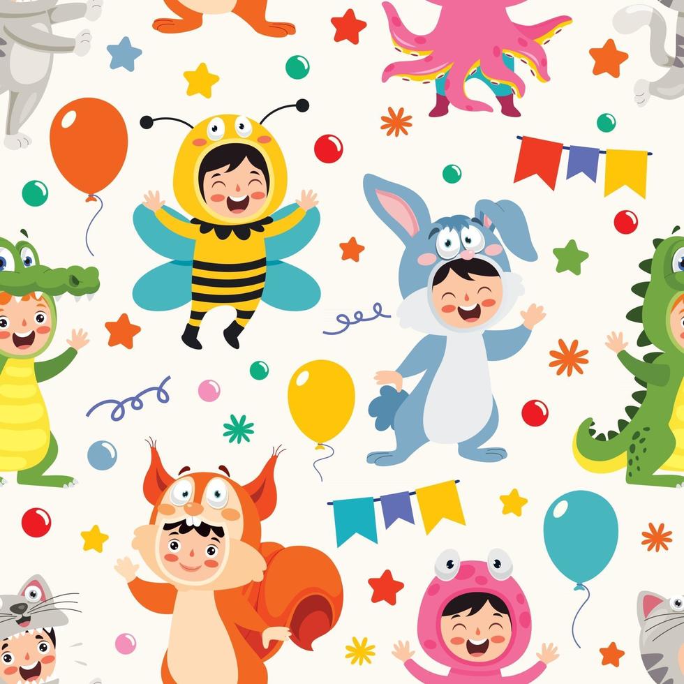 Seamless Pattern Design With  Cartoon Character vector