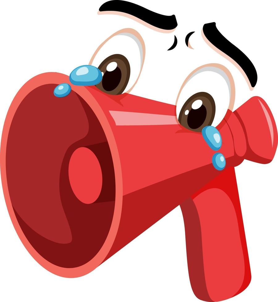 Megaphone cartoon character with facial expression vector