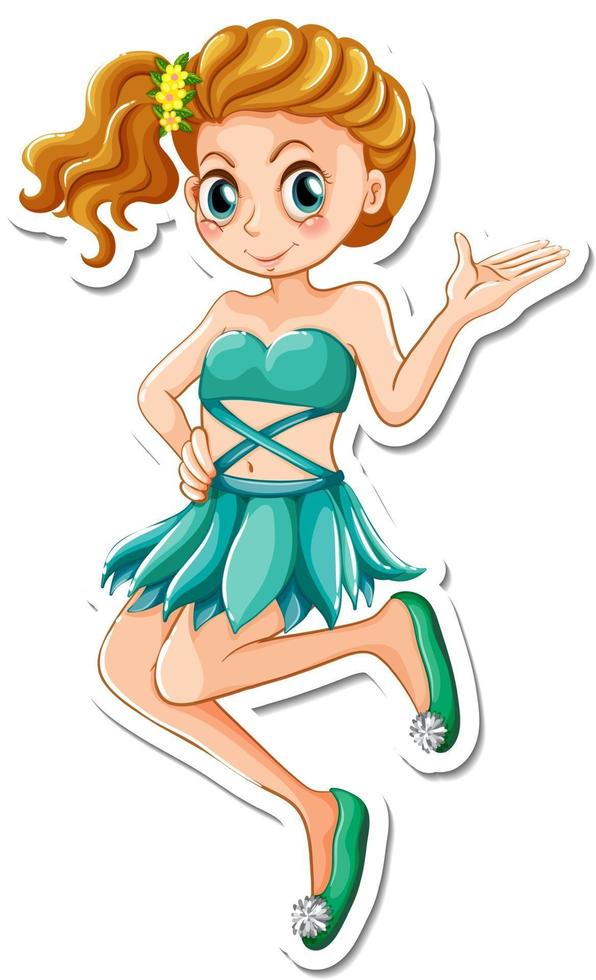 Cute angel cartoon character sticker vector