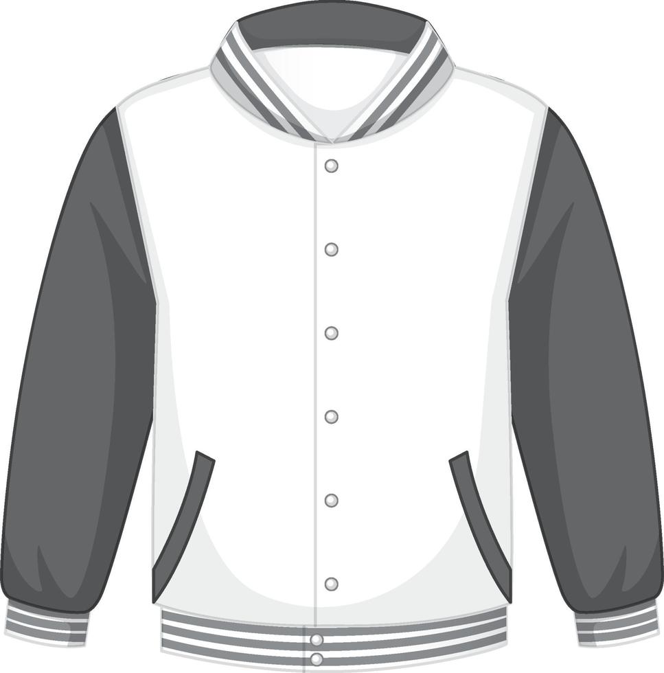 Front of basic white grey bomber jacket isolated vector